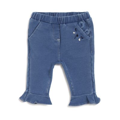 Girls Medium Blue Stretch Denim Long Trouser